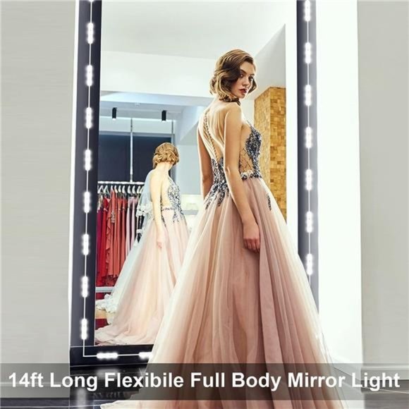 Hollywood Glam Led Vanity Lights Kit, 14ft Dimmable Mirror Lights, Full Body - Picture 5 of 6